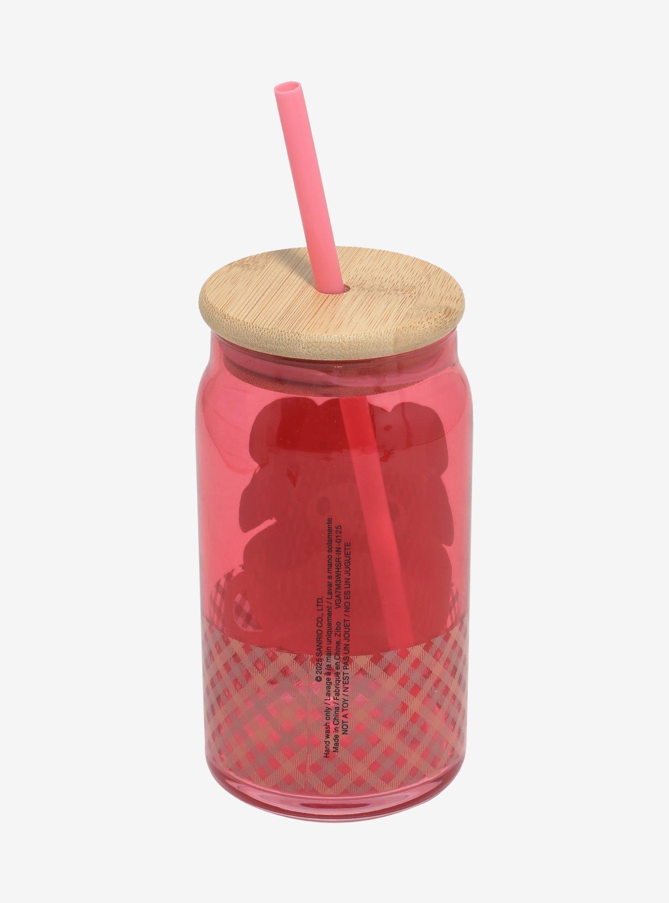 Vaso de vidrio My Melody Latte Bear con bombilla