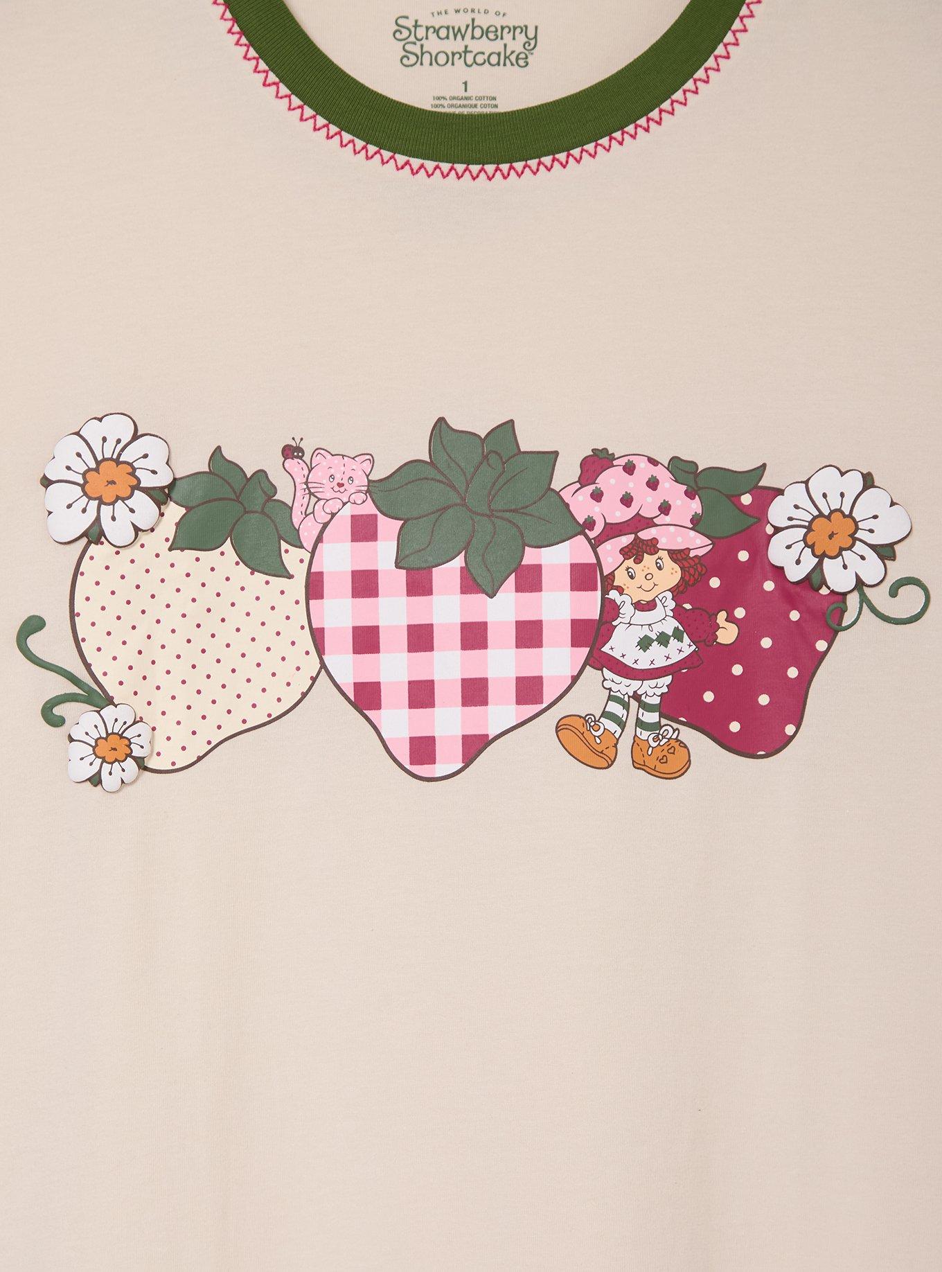 Polera ligeramente corta Strawberry Shortcake con frutillas