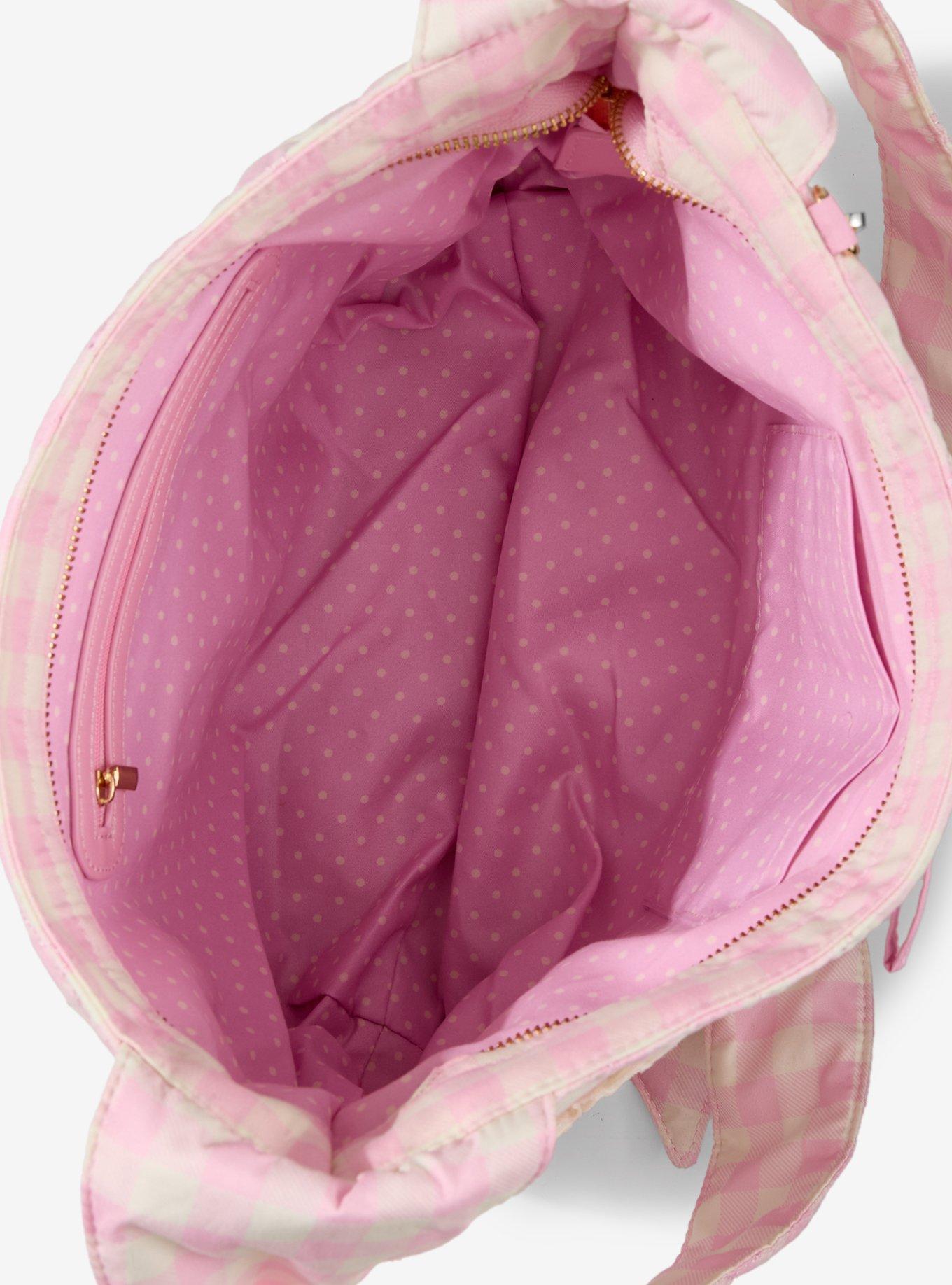 Cartera bandolera rosada de cuadros de Strawberry Shortcake