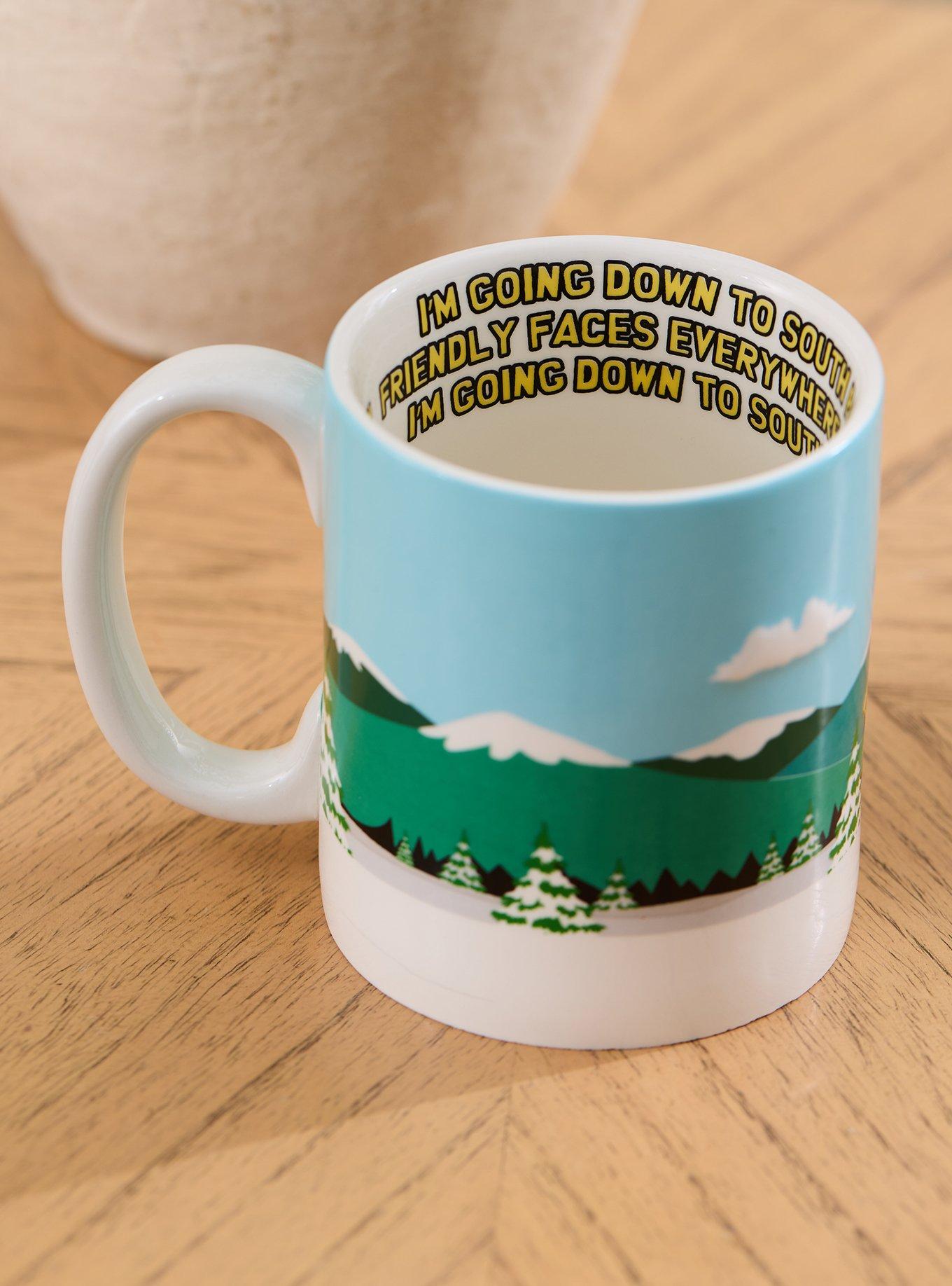 Taza South Park con letras de la canción de apertura