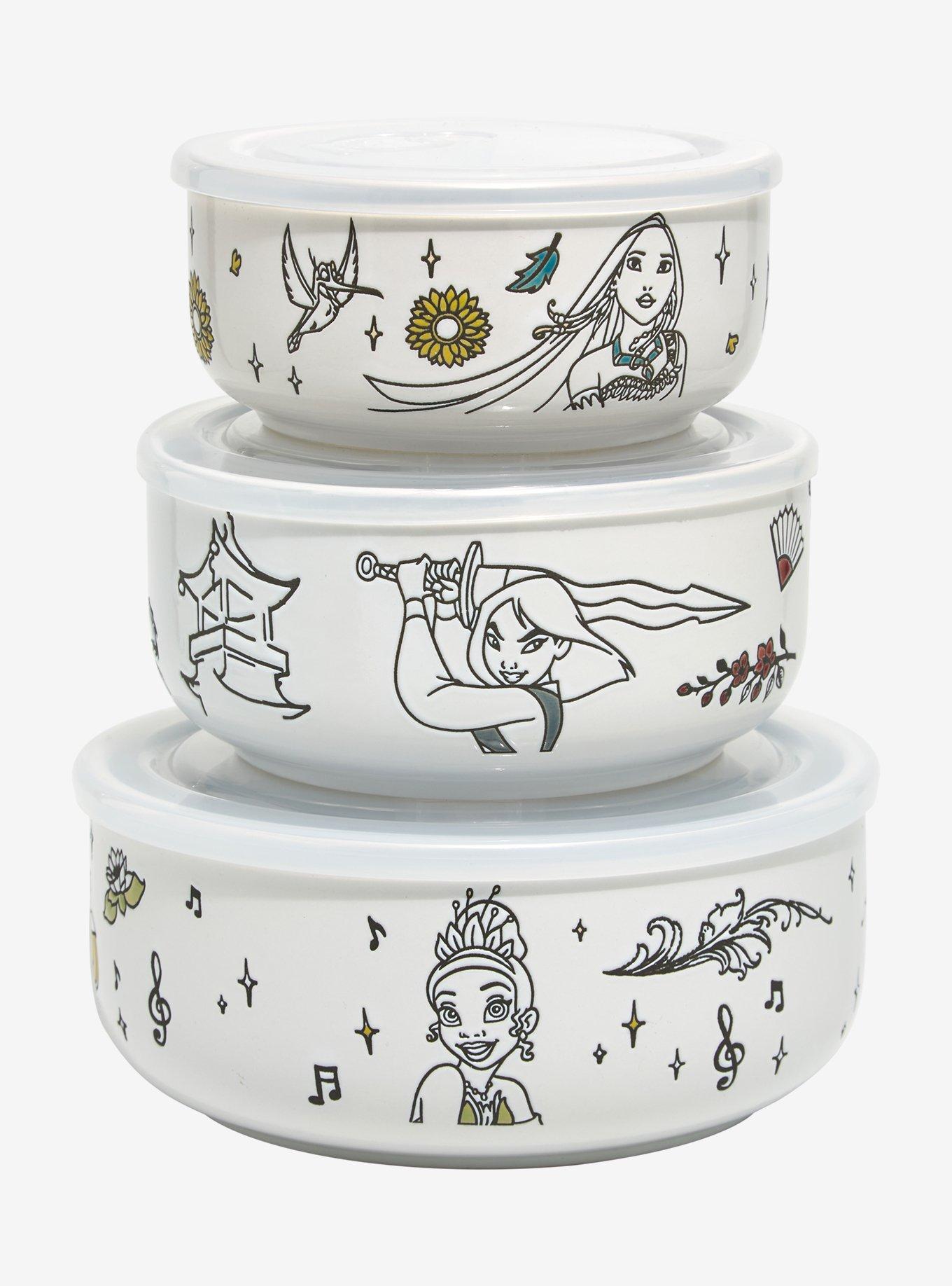 Set de 3 tazones Disney Princess con tapa