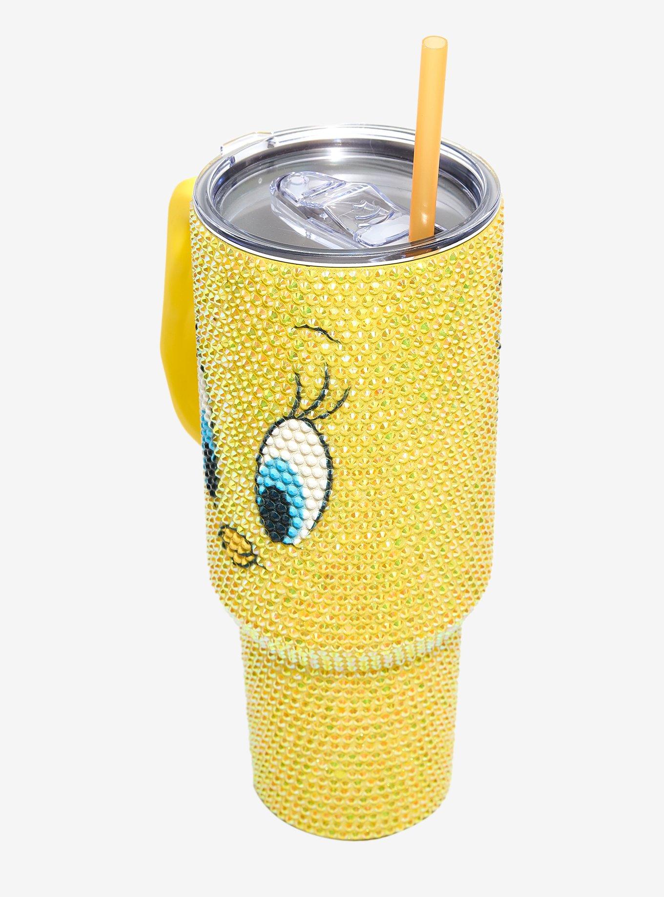 Vaso con bombilla y asa de Tweety Bird con strass