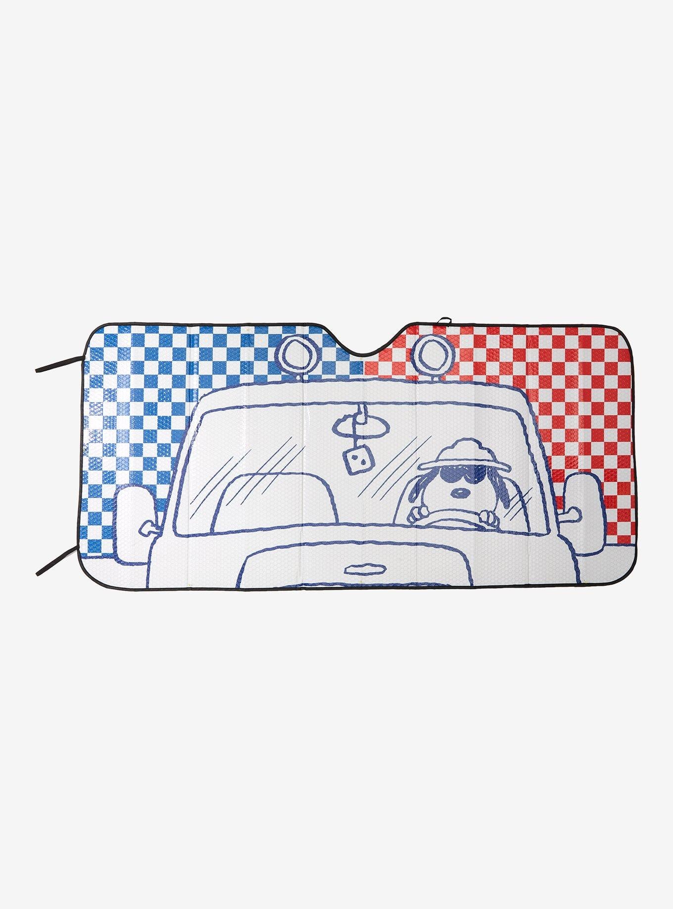 Parasol para auto Snoopy a cuadros