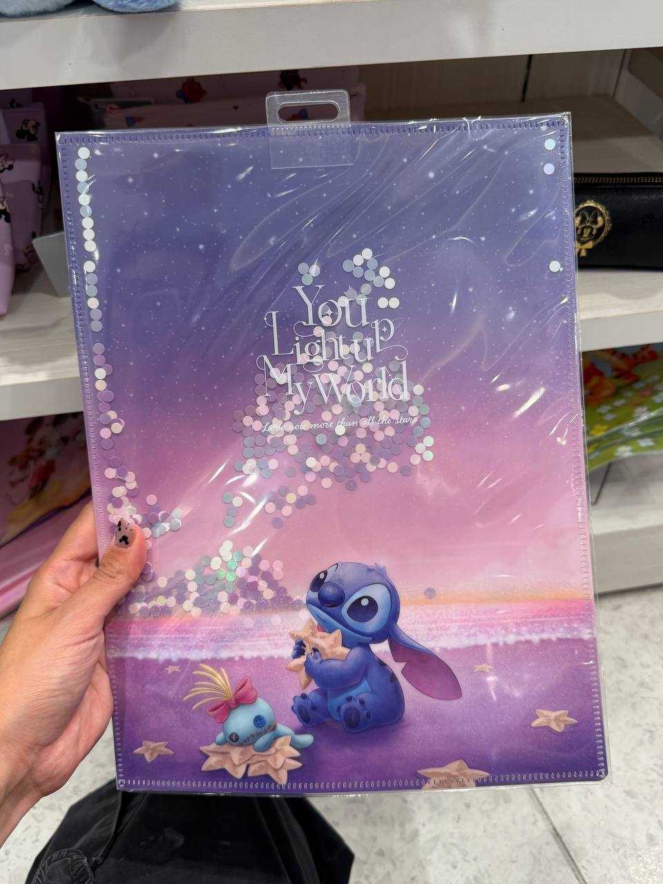 Carpeta Stitch Estrellas y Lentejuelas