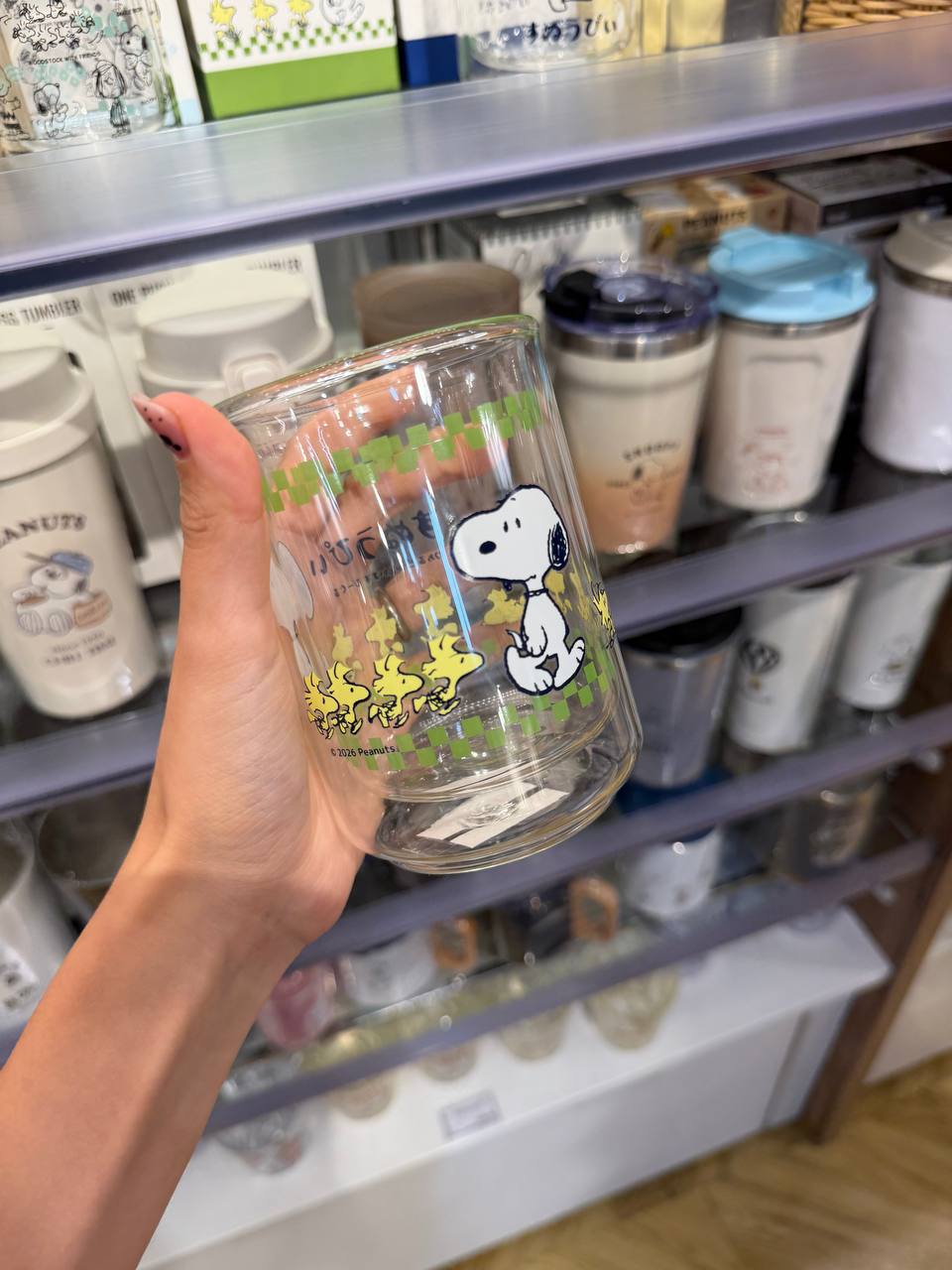 Vaso Cristal Snoopy y Woodstock Peanuts