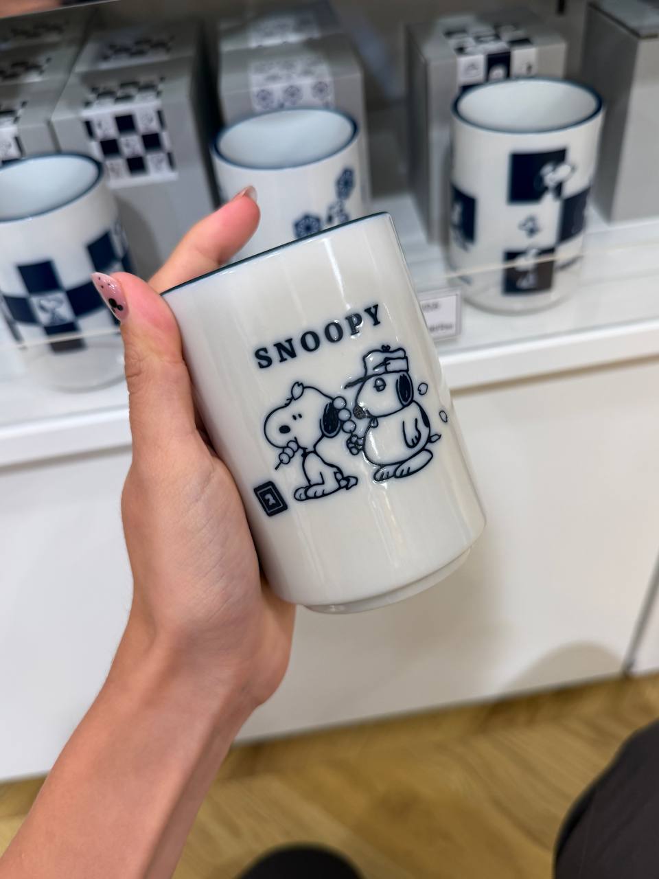 Taza Snoopy y Woodstock Blanco y Azul
