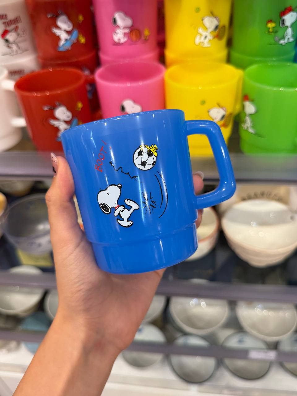 Taza Snoopy Azul de Plástico