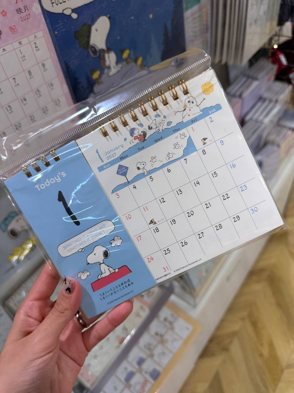 Calendario de Escritorio Snoopy 2027 Azul