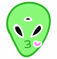 Alien de Space Store enviando un beso