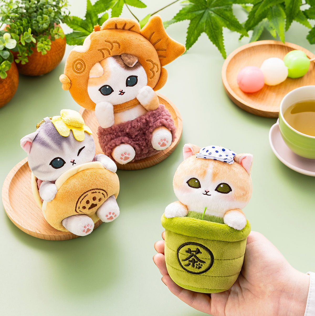 Llavero Mofusand: gatito en el té