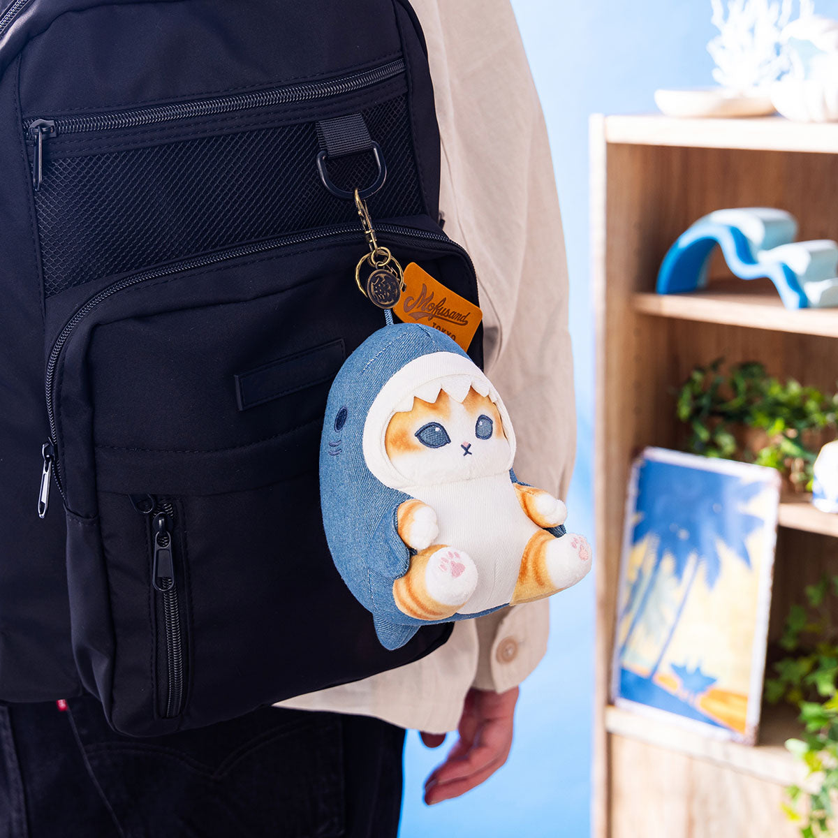 Llavero de peluche Mofusand Tiburón Denim