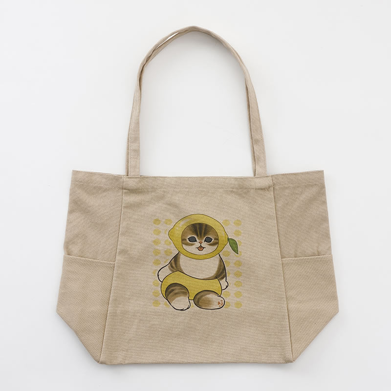 Bolso tote Mofusand limón beige