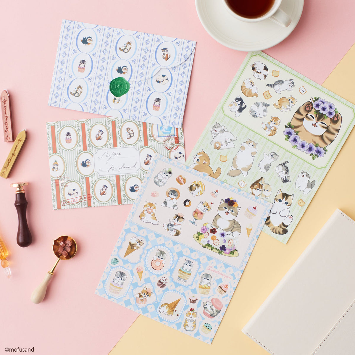 Stickers Mofusand: cartas de gatitos