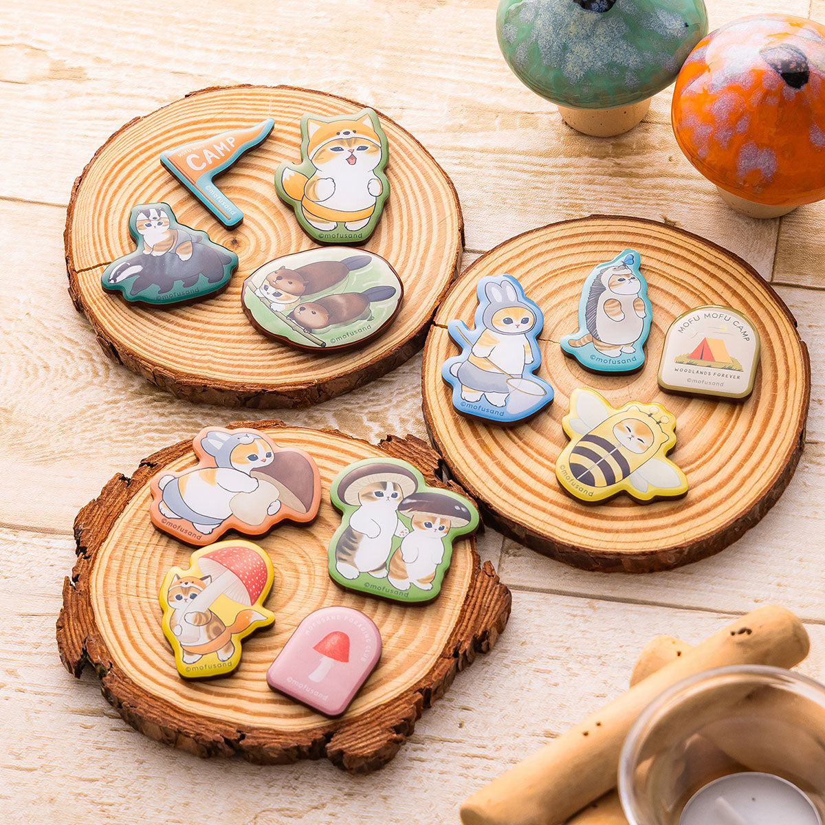 Mofusand: set de 4 imanes del bosque