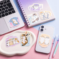 Mofusand: sticker de gatito acostado para celular