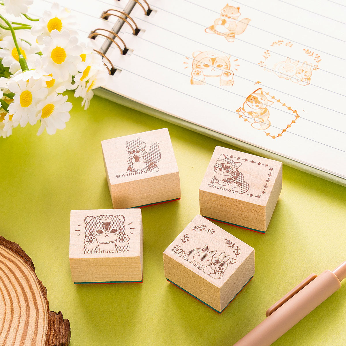 Set de timbres decorativos de madera Mofusand
