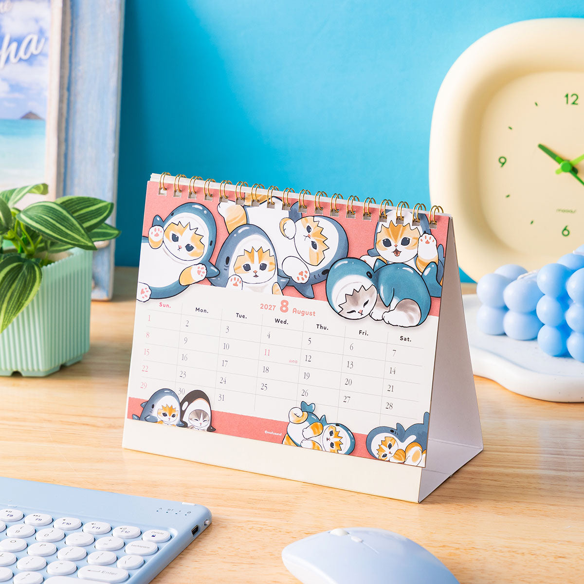 Calendario de escritorio Mofusand 2027 con mini stickers
