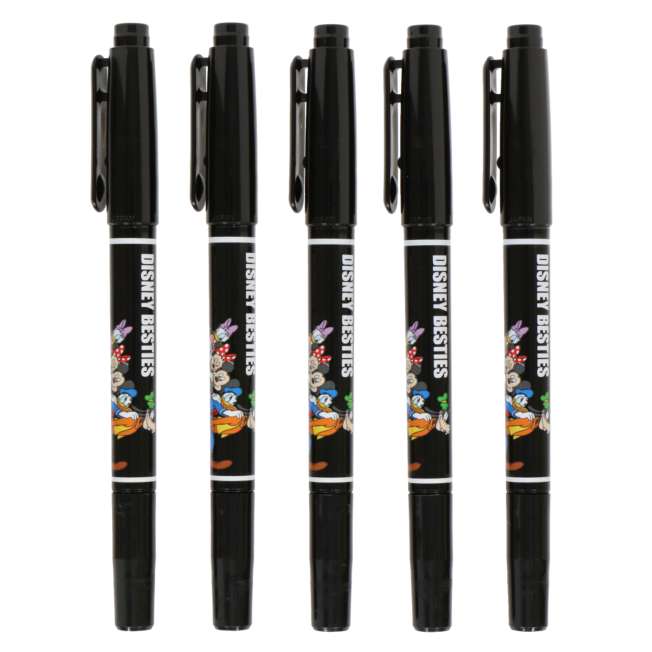 Set de 5 plumones negros de Mickey Mouse y sus amigos