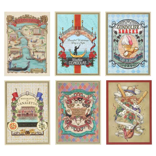 6 postales Disney Story Beyond con lata de stickers