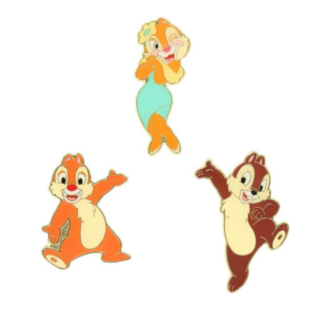 Set de 3 pines de Chip, Dale y Clarice