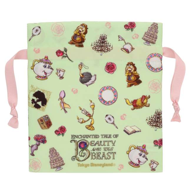 Set de 3 bolsas con cordón La Bella y la Bestia