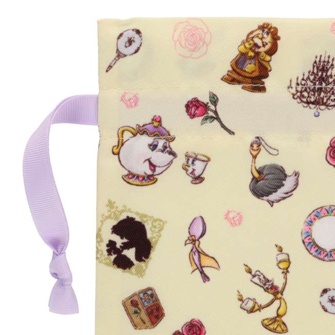 Set de 3 bolsas con cordón La Bella y la Bestia