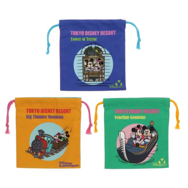 Set de 3 bolsas con cordón de Mickey y Minnie
