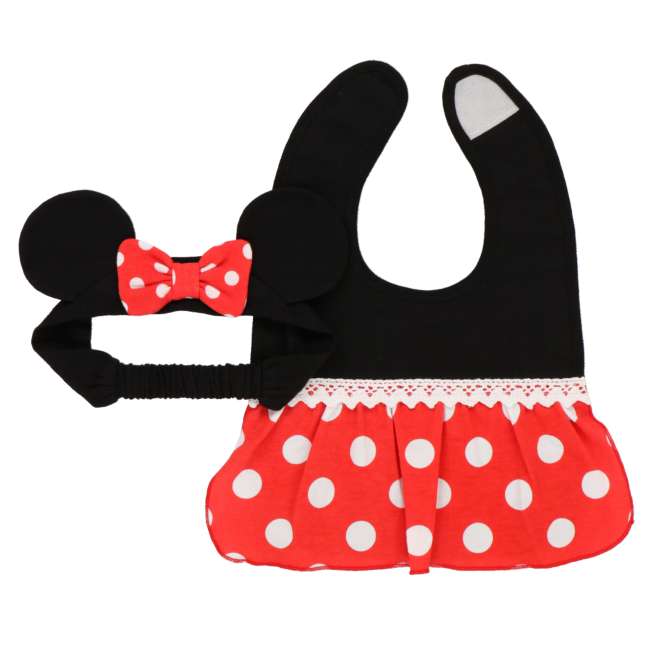 Babero para bebé con cintillo de Minnie Mouse