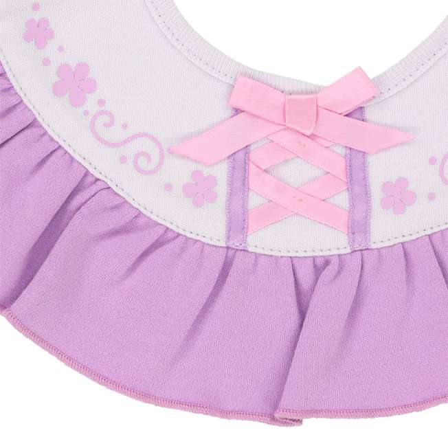 Babero y cubrepañal para bebé Rapunzel