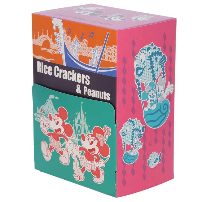 Caja de galletas de arroz y maní de Mickey Mouse