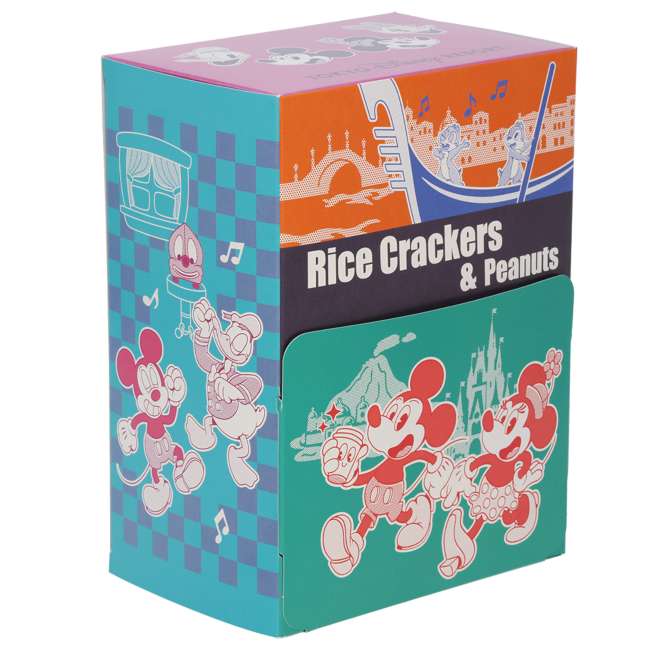 Caja de galletas de arroz y maní de Mickey Mouse