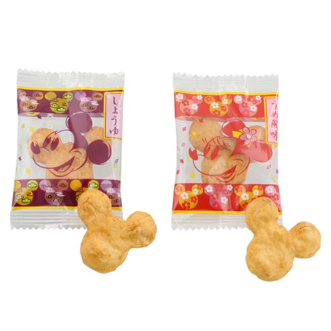 Galletas de arroz Mickey y Minnie en caja de tela