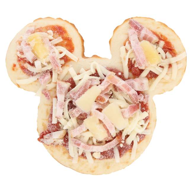 Pizza congelada de tocino y piña de Mickey