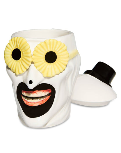 Taza de café con tapa de margaritas de Art the Clown