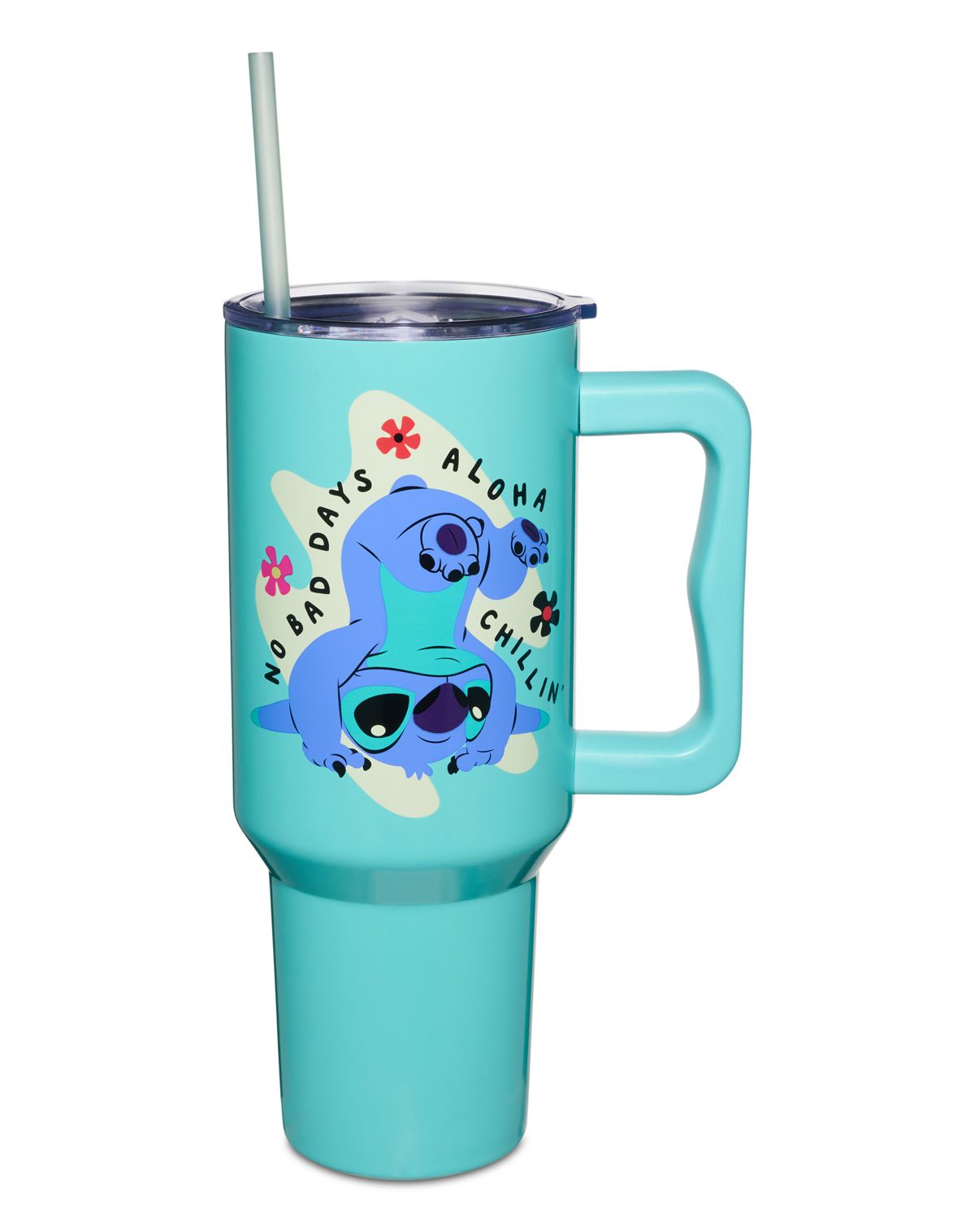 Vaso de viaje Stitch Aloha con bombilla, 40 oz