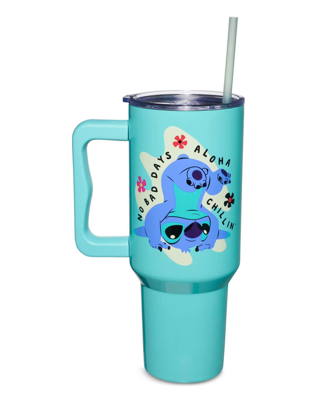 Vaso de viaje Stitch Aloha con bombilla, 40 oz