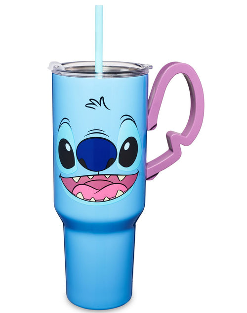 Vaso de viaje de Stitch con asa y bombilla, 40 oz