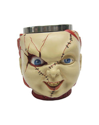 Taza de café de resina con cabeza de Chucky