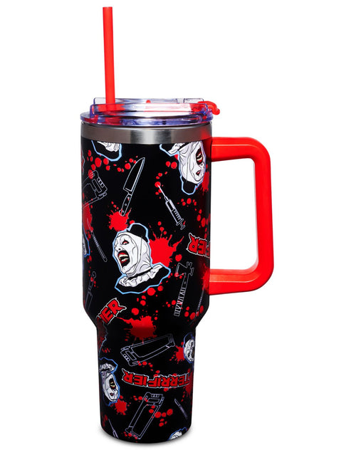 Vaso de viaje Terrifier Icons con bombilla, 40 oz