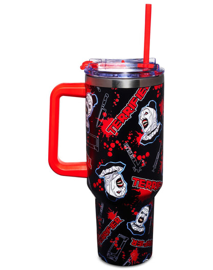 Vaso de viaje Terrifier Icons con bombilla, 40 oz