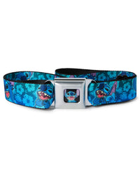 Cinturón con flores y rostros de Stitch