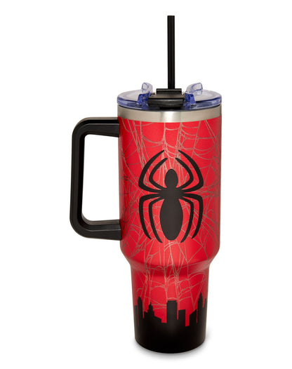 Vaso térmico de viaje Spider-Man con bombilla, 40 oz