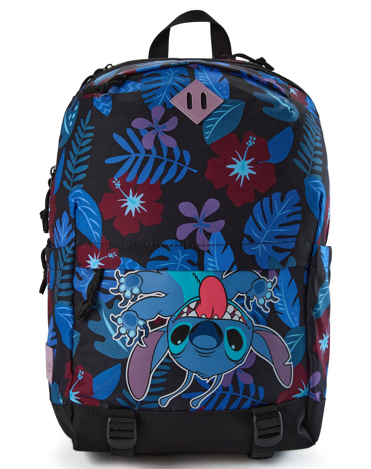 Mochila con capucha floral tropical de Stitch