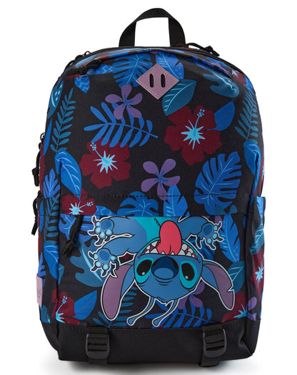 Mochila con capucha floral tropical de Stitch
