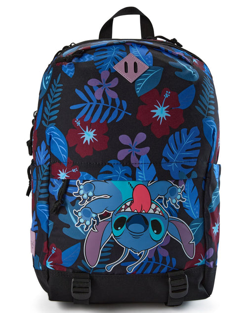 Mochila con capucha floral tropical de Stitch