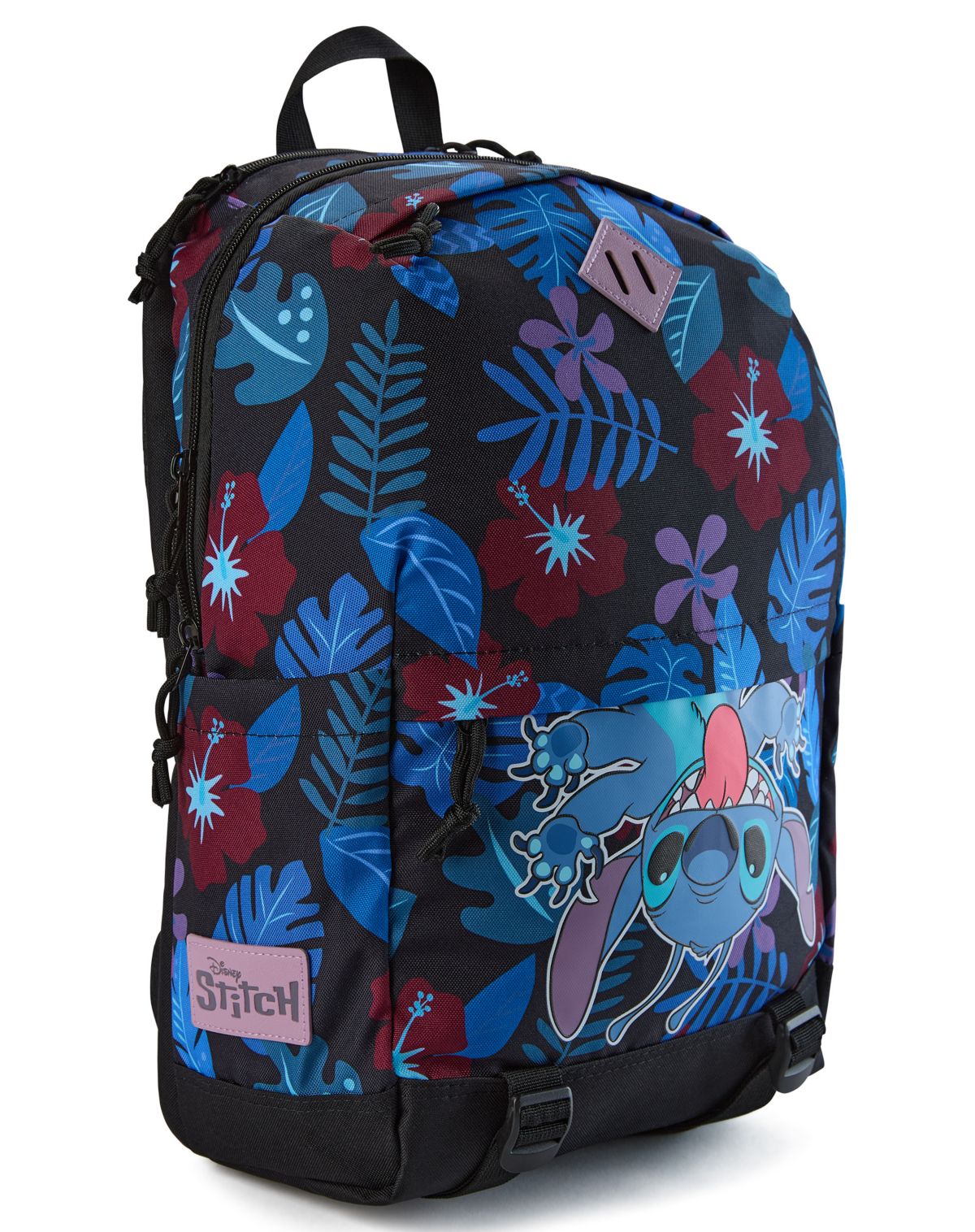 Mochila con capucha floral tropical de Stitch