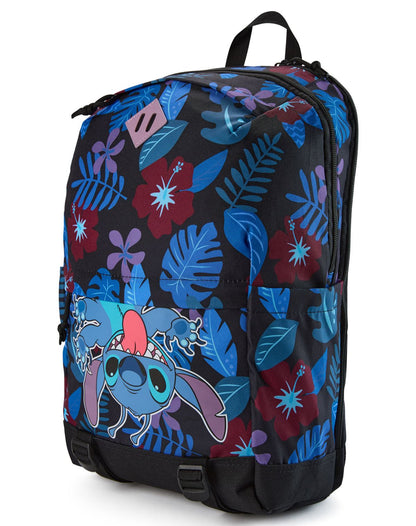 Mochila con capucha floral tropical de Stitch