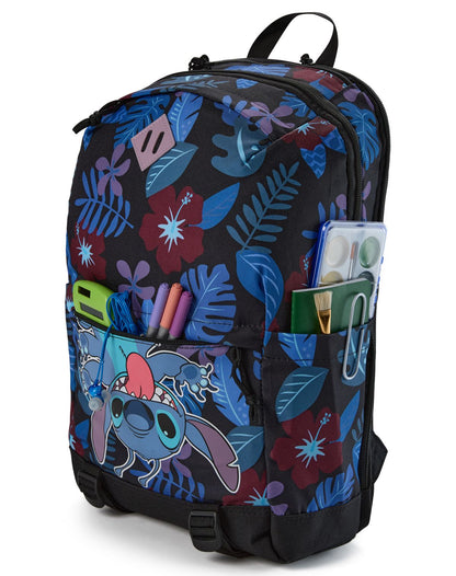 Mochila con capucha floral tropical de Stitch