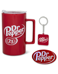 Taza de café Dr. Pepper para llevar con llavero