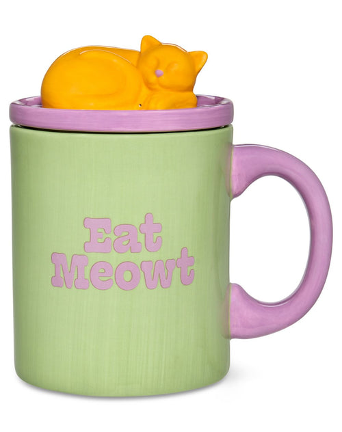 Taza Eat Meowt para café con tapa moldeada - 20 oz